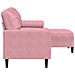 Divano a 3 Posti con Poggiapiedi rosa 180 cm in Velluto - Foto miniatura 4
