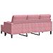 Divano a 3 Posti con Poggiapiedi rosa 180 cm in Velluto - Foto miniatura 5