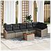 Set di Divano Giardino da 7 Pezzi con Cuscini Grigio Polyrattan Acacia - Foto miniatura 2