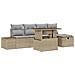 Set Divano da Giardino 6 Pezzi con Cuscini Beige Polyrattan - Foto miniatura 1