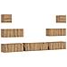 Set Mobile TV 7 pz Montato a Parete Rovere in Legno Multistrato - Foto miniatura 1