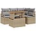 Set Divano Giardino 5 Pezzi con Cuscini Beige in Rattan Policastico, Divano Giardino 2 Posti con Cuscini Beige in Rattan Policastico - Foto miniatura 1