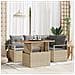Set Divano Giardino 5 Pezzi con Cuscini Beige in Rattan Policastico, Divano Giardino 2 Posti con Cuscini Beige in Rattan Policastico - Foto miniatura 2