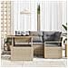 Set Divano Giardino 5 Pezzi con Cuscini Beige in Rattan Policastico, Divano Giardino 2 Posti con Cuscini Beige in Rattan Policastico - Foto miniatura 3