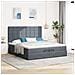 Struttura Letto Pouf con Materassi 200x200 cm Velluto - Foto miniatura 4