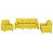 Set di Divani 3 pz con Cuscini Giallo Chiaro in Tessuto - Foto miniatura 1