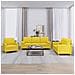 Set di Divani 3 pz con Cuscini Giallo Chiaro in Tessuto - Foto miniatura 2