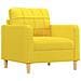Set di Divani 3 pz con Cuscini Giallo Chiaro in Tessuto - Foto miniatura 3