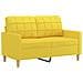 Set di Divani 3 pz con Cuscini Giallo Chiaro in Tessuto - Foto miniatura 4
