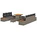 Set Divano da Giardino con cuscino 10 pcs Grigio Poly Rattan - Foto miniatura 1