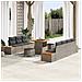 Set Divano da Giardino con cuscino 10 pcs Grigio Poly Rattan - Foto miniatura 2