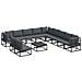 Set Divano da Giardino con cuscino 12 pcs Nero Alluminio - Foto miniatura 1