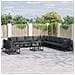 Set Divano da Giardino con cuscino 12 pcs Nero Alluminio - Foto miniatura 2