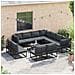 Set Divano da Giardino con cuscino 12 pcs Nero Alluminio - Foto miniatura 3