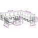 Set Divano da Giardino con cuscino 12 pcs Nero Alluminio - Foto miniatura 9