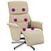 Poltrona Reclinabile Massaggiante con Poggiapiedi Crema Tessuto - Foto miniatura 1