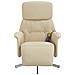 Poltrona Reclinabile Massaggiante con Poggiapiedi Crema Tessuto - Foto miniatura 4