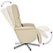Poltrona Reclinabile Massaggiante con Poggiapiedi Crema Tessuto - Foto miniatura 7