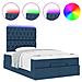 Struttura Letto Pouf con Materasso Blu 120x190 cm in Tessuto - Foto miniatura 5