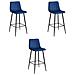 Sgabello POZZA in velluto blu navy con gambe nere x3 - Foto miniatura 1