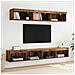 Set mobile TV con led Legno vecchio Legno multistrato - Foto miniatura 6