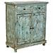 Mobile Da Ingresso Artigianale In Legno Turchese 85x40x100h Cm - Foto miniatura 1