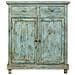 Mobile Da Ingresso Artigianale In Legno Turchese 85x40x100h Cm - Foto miniatura 2
