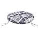 Cuscino Rotondo Grigio Motivo a Quadri Ø 60x11cm Tessuto Oxford - Foto miniatura 4