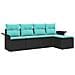 Set Divano da Giardino con archiviazione 5 pcs Nero polyrattan - Foto miniatura 1