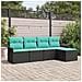 Set Divano da Giardino con archiviazione 5 pcs Nero polyrattan - Foto miniatura 2
