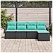 Set Divano da Giardino con archiviazione 5 pcs Nero polyrattan - Foto miniatura 3
