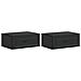 Mobiletto da notte a muro 2 pcs Nero 49 x 34,5 x 20 cm - Foto miniatura 1