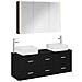 Set di mobili per il bagno 4 pcs Rovere Nero - Foto miniatura 1