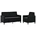Set di Divani con Storage 2 pz Nero Poliestere - Foto miniatura 1