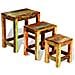 Tavolini Impilabili In Legno Anticato Stile Antico Vintage Set 3 Pezzi - Foto miniatura 1