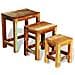 Tavolini Impilabili In Legno Anticato Stile Antico Vintage Set 3 Pezzi - Foto miniatura 3