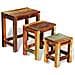 Tavolini Impilabili In Legno Anticato Stile Antico Vintage Set 3 Pezzi - Foto miniatura 4