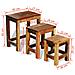 Tavolini Impilabili In Legno Anticato Stile Antico Vintage Set 3 Pezzi - Foto miniatura 11