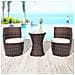 5 Pz Set Mobili Da Esterno In Polyrattan Marrone - Foto miniatura 1