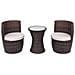 5 Pz Set Mobili Da Esterno In Polyrattan Marrone - Foto miniatura 2