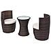 5 Pz Set Mobili Da Esterno In Polyrattan Marrone - Foto miniatura 3