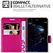 Custodia Compatibile Con Huawei P10 Lite In Rosa Vivo - Coperchio Protettiva Con Chiusura Magnetica, Funzione Stand E Tasca Per Le Carte - Foto miniatura 4