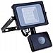 V-tac Pro Vt-10-s Faro Led 10w Ultra Slim Nero Con Sensore Pir Bianco Caldo 300k Ip65 - Sku 436 - Foto miniatura 1