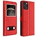 Custodia Apple Iphone 12 / 12 Pro Doppia Finestra Cover Silicone Rosso - Foto miniatura 1