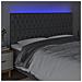 Testiera A Led Grigio Scuro 180x7x118/128 Cm In Tessuto - Foto miniatura 3