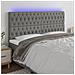 Testiera A Led Grigio Scuro 180x7x118/128 Cm In Tessuto - Foto miniatura 1