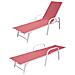 Set Di 2 Lettini Sardinia In Textilene Rosa - Struttura Bianca - Foto miniatura 5