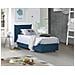 Letto Singolo Clarissa, Letto Contenitore Con Rivestimento In Tessuto, 100% Made In Italy, Apertura Frontale, Adatto Per Materasso Cm 80x190, Blu - Foto miniatura 1