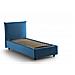 Letto Singolo Clarissa, Letto Contenitore Con Rivestimento In Tessuto, 100% Made In Italy, Apertura Frontale, Adatto Per Materasso Cm 80x190, Blu - Foto miniatura 2