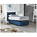 Letto Singolo Clarissa, Letto Contenitore Con Rivestimento In Tessuto, 100% Made In Italy, Apertura Frontale, Adatto Per Materasso Cm 80x190, Blu - Foto miniatura 3